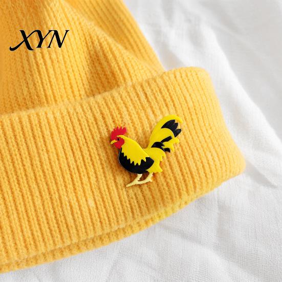Playful Chicken Brooch Rooster Pin, Acrylic Lightweight Farm for Women Animal Jewelry, Backpacks Hats Jackets Thanksgiving Lover Gift Pin