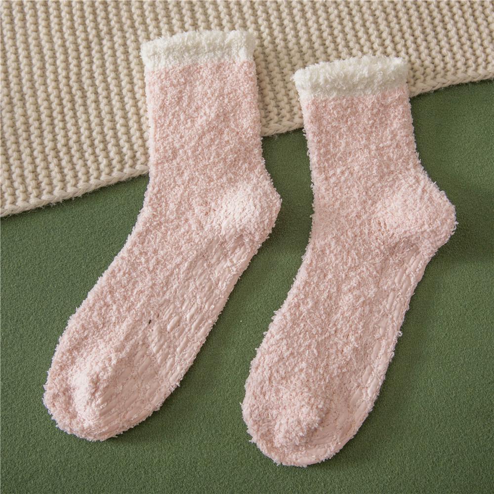 Women s Non-Slip Plush Fleece Slipper Socks Non-shedding
