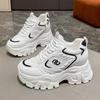 2024 New Spring Autumn Versatile Thick Bottom Height Increase 8CM Travel and Leisure Shoes Mesh Breathable Sports Shoes Sneakers