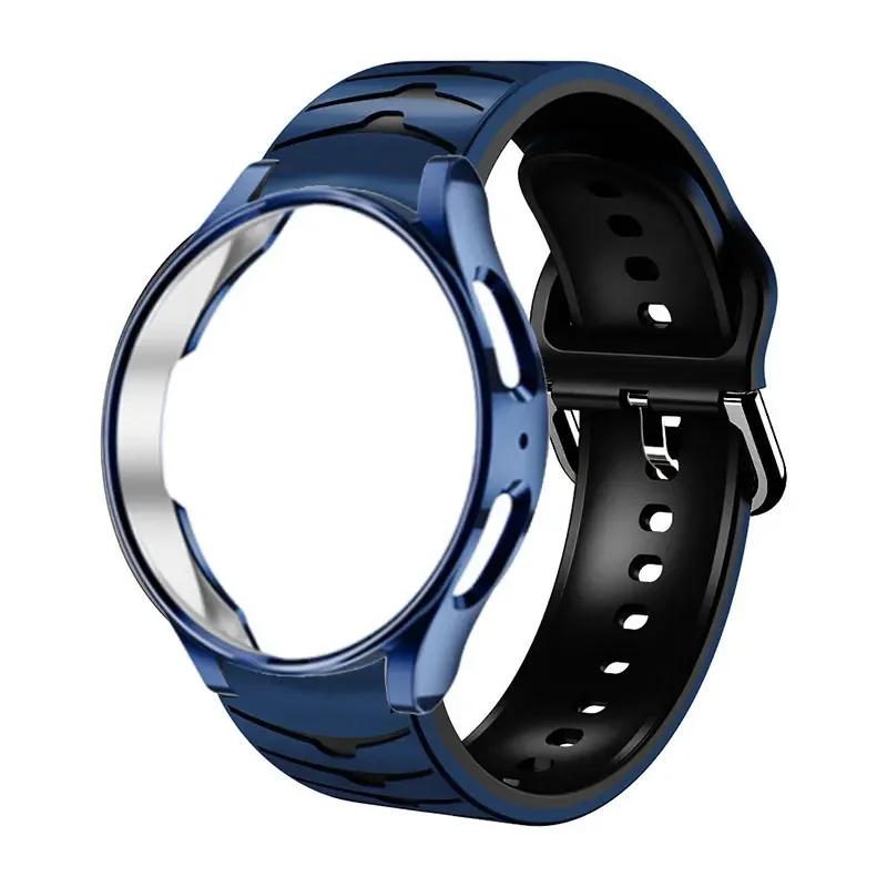 No Gaps Band For Samsung Galaxy Watch 6 classic 43 47mm/4/5/6 44mm 40mm Silicone correa Bracelet Galaxy 5 Pro 45mm Strap+Case