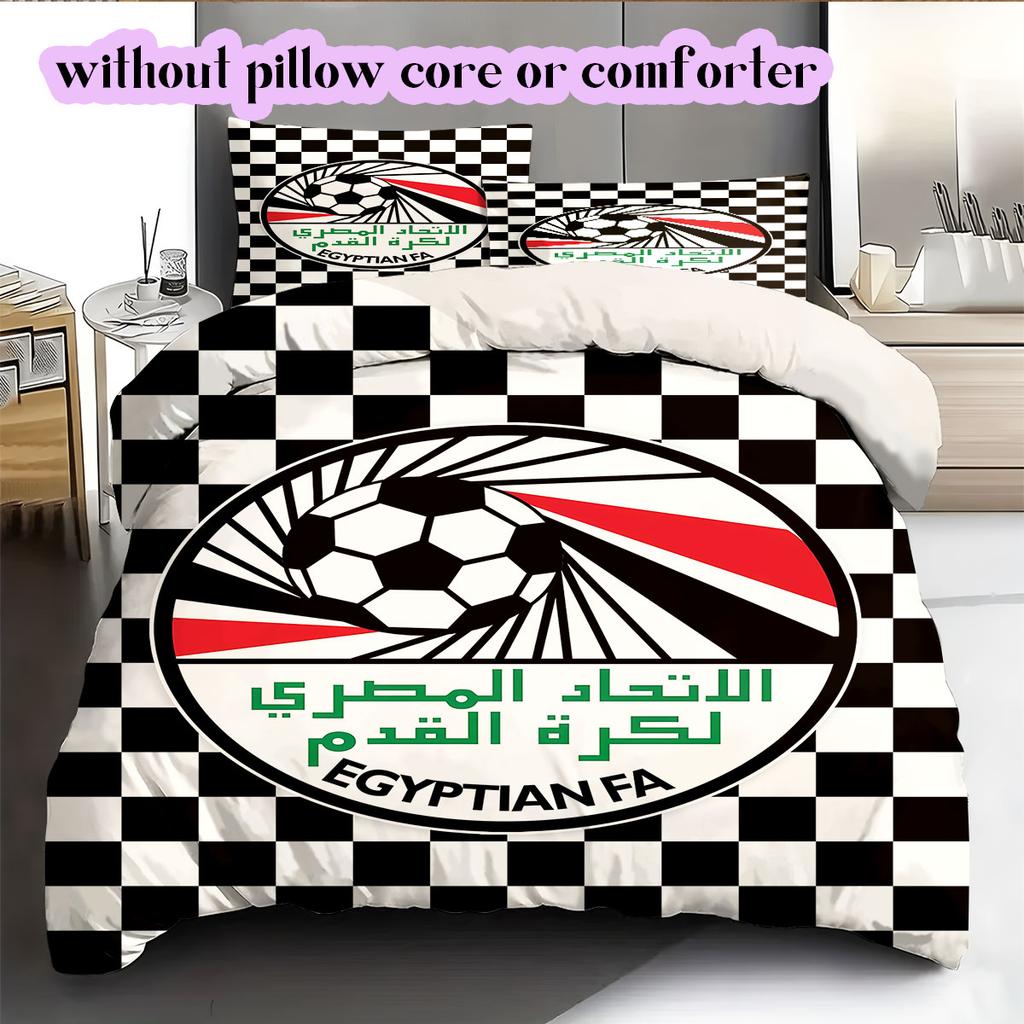 Egyptian Football Association Pattern Bedding,Quilt Set Quilt Cover Pillowcase Home Birthday Gift (1*duvet cover+2*pillowcase,without core)