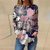 Women's Loose Round Neck Floral Print Long Sleeve T-Shirt Top 3d T-Shirts Women’s