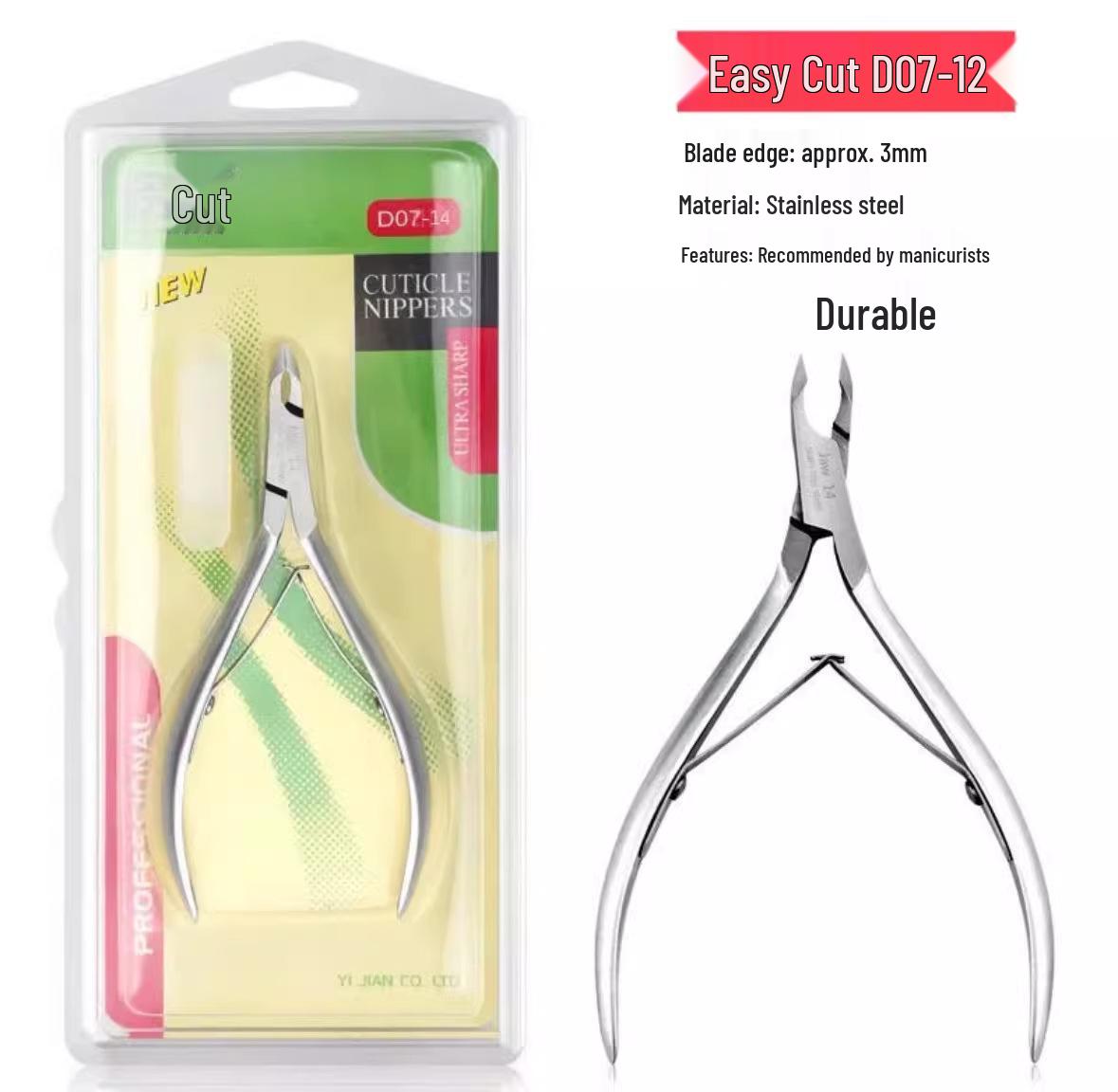 Easy Cut DO7 Stainless Steel Cuticle Nippers - Trim and Remove Cuticles for Manicure.