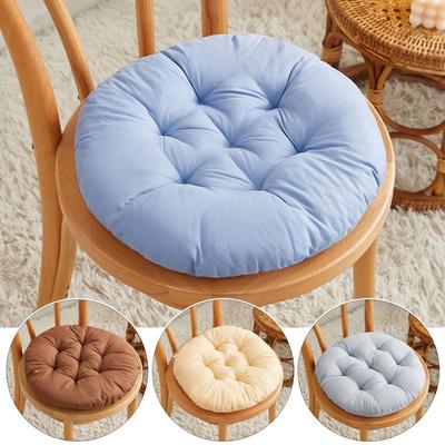 Fashion Nap Pillow Round Pad Solid Color Thicken Chair Cushion Non-slip Round Cushion Winter