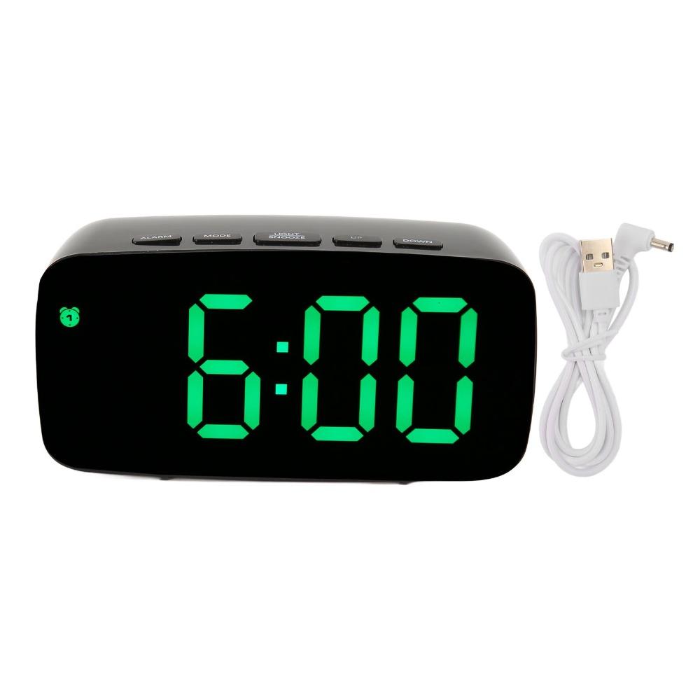 Adjustable Brightness Mirror Alarm Clock Large Display LED Electronic Clock For Bedside