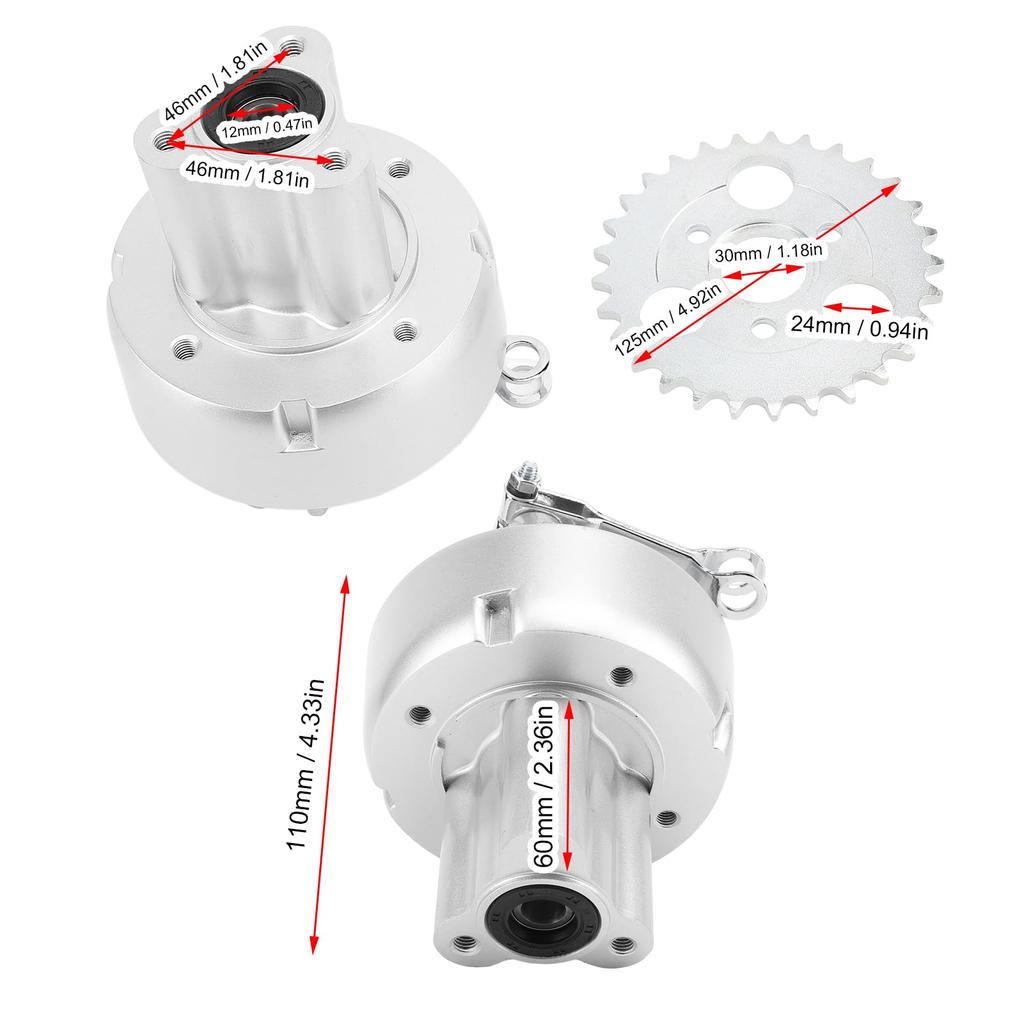 Aluminum Alloy Rear Brake Hub with Chain Sprocket Efficient Control for Monkey Bike Z50 Z50R Z50J