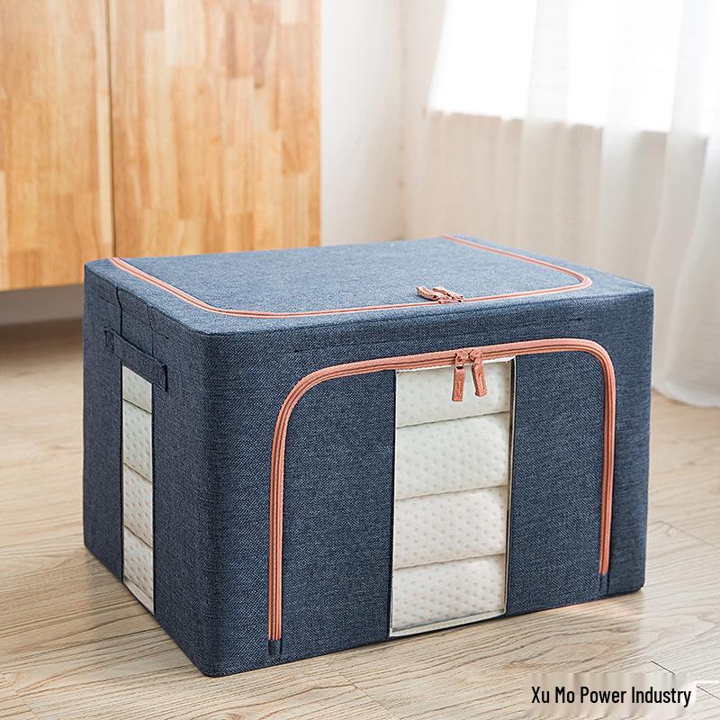 Clothes and Quilt Storage Box - Foldable Cotton & Linen Wardrobe Organizer