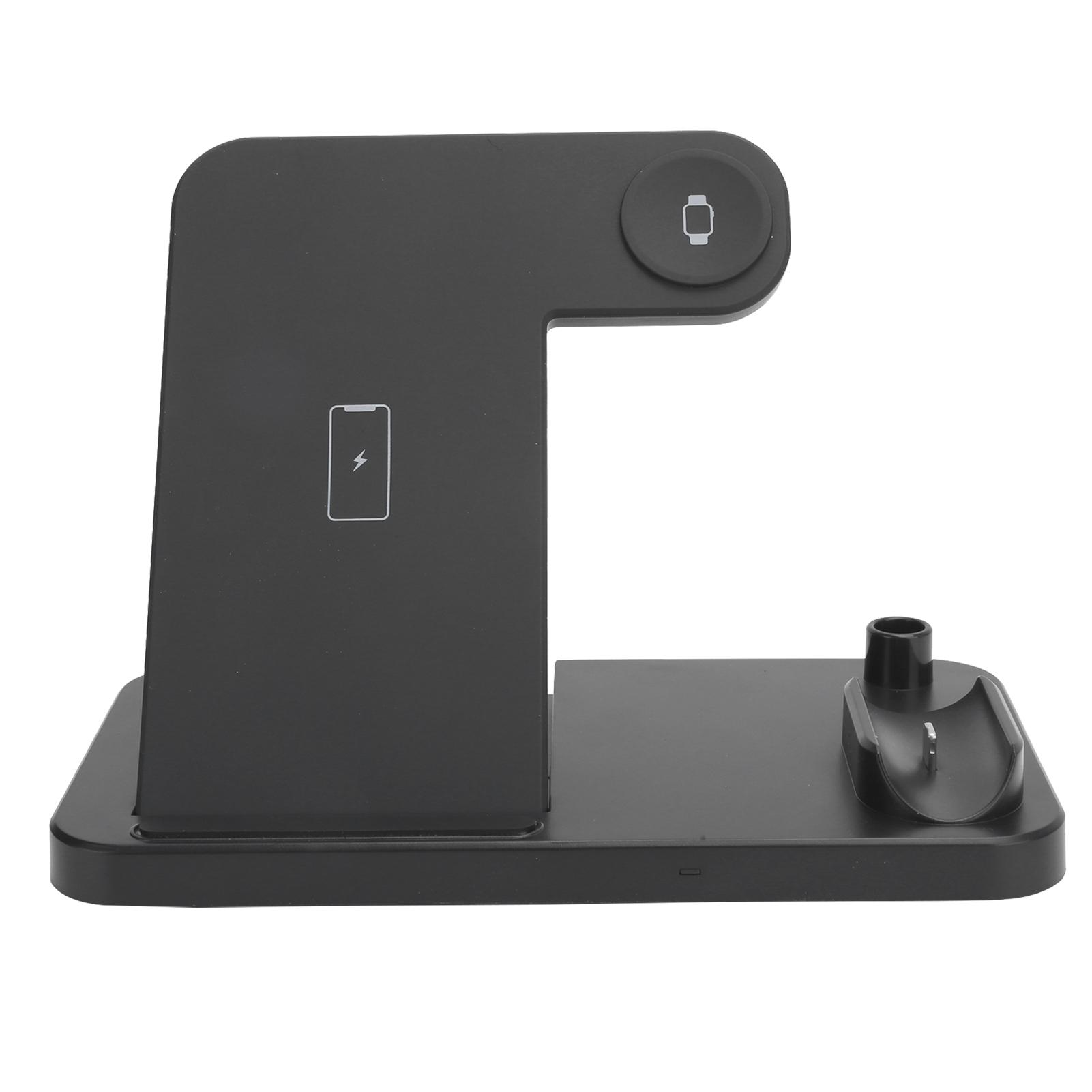 

4-в-1 складное беспроводное зарядное устройство, быстрая зарядная док-станция для мобильного телефона, часов, наушников, белый чёрный