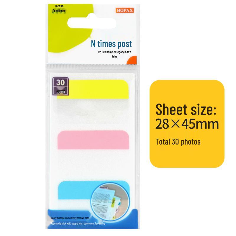 Repositionable PVC-Paper Index Labels: Colored Office Sticky Notes for Students