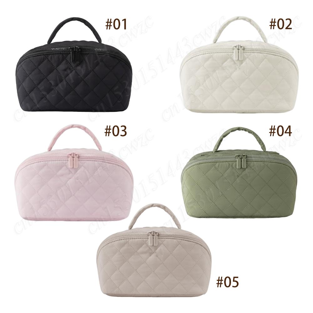 Cotton Travel Makeup Bag with 5 Dedicated Pockets Cosmetic Organizer Cosmetic Bag for Women Toiletries Accessories Brushes