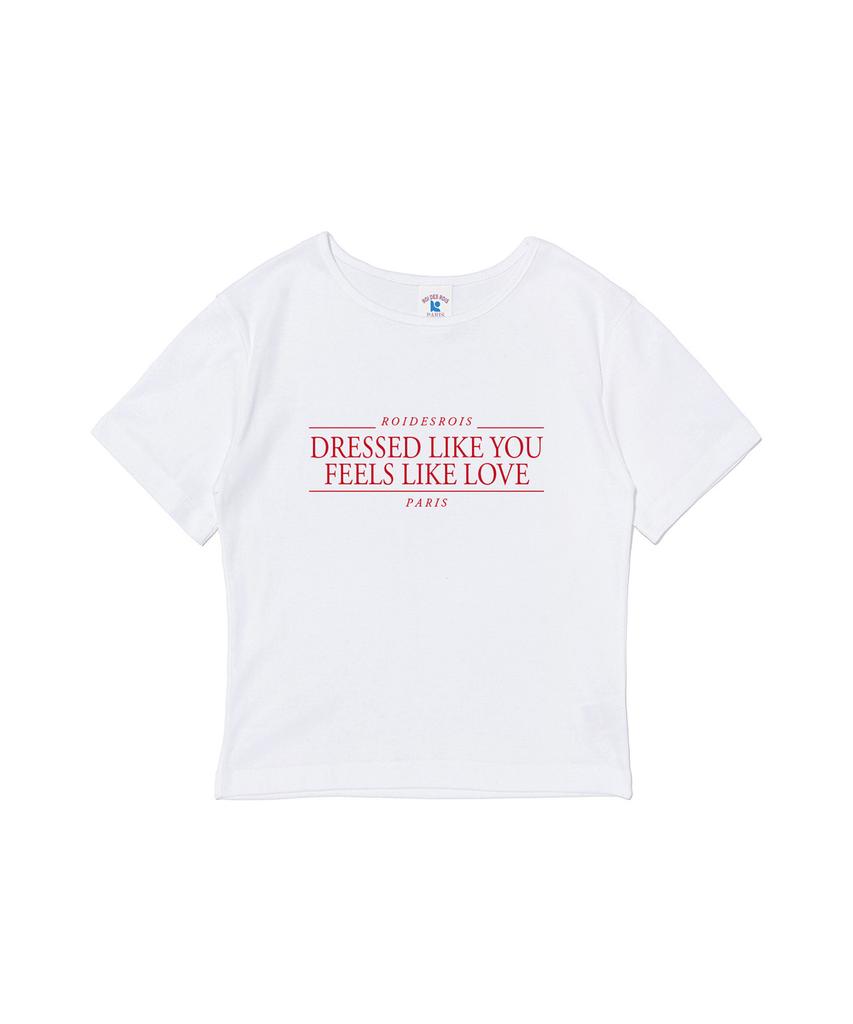 ROIDESROIS Like You Minimal Lettering Crop Short Sleeve T-Shirt (White)