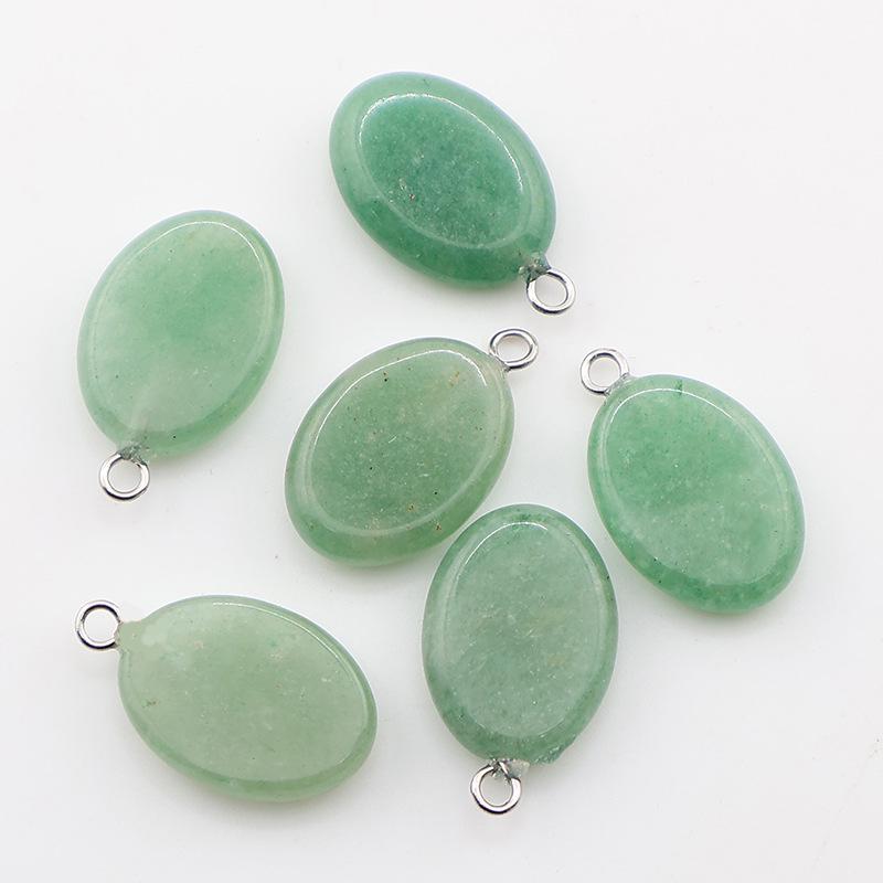 Natural Oval Crystal Stone Pendant Keychain - Simple & Creative Design