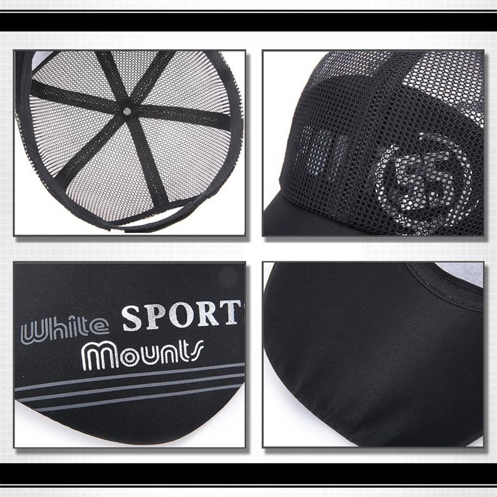WHITE FANG CA014 Mesh Cap with Logo and Sports Cap Men's Numbering, Breathable, (01 Navy)