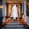 Festive Home Accessories Light Up Hanging Swinging Ghost Halloween Decoration with Remote Control, Large White Realistic Fabric Ornament Maple Leaves