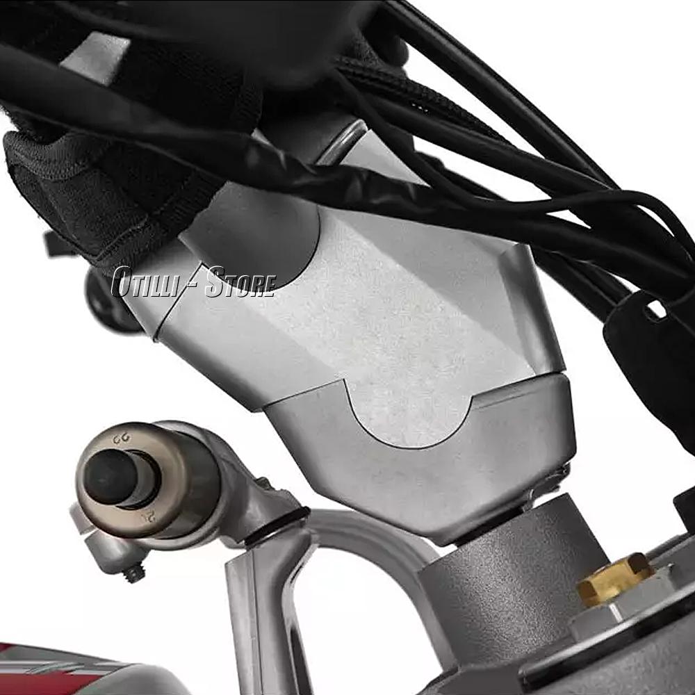 Motorcycle Accessories Handlebar Riser Handle Bar Cover Aluminum Silver For Ducati DesertX Desert X 2022 2023 2024