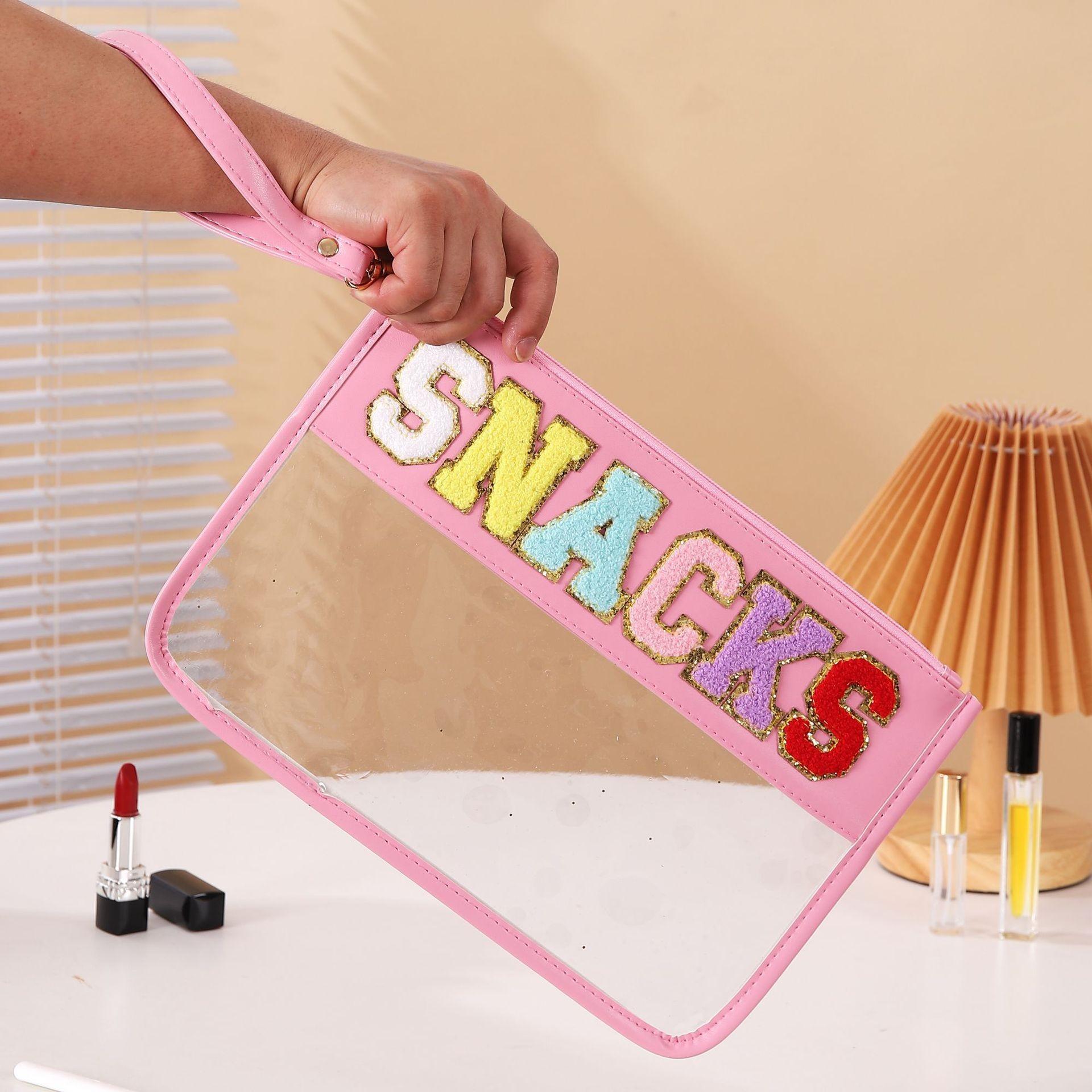 

Practical Bulk Teacher Appreciation Gifts Preppy Patch Makeup Bag Flat Clear Pouch Teacher Must Haves