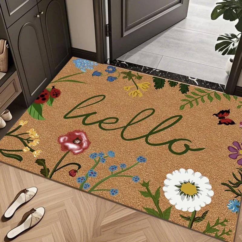 "Hello Non-Slip Door Mat, Durable and Waterproof Floor Mat for Entryway or Bathroom, Soft and Decorative with Colorful Gift