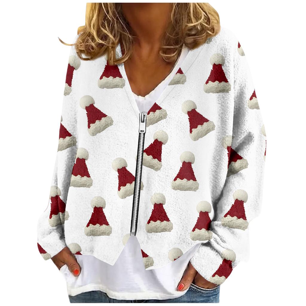 Womens Zip Up Sweaters Sweatshirts Long Sleeve Oversized Jackets Soft Casual Loose Tunic Tops