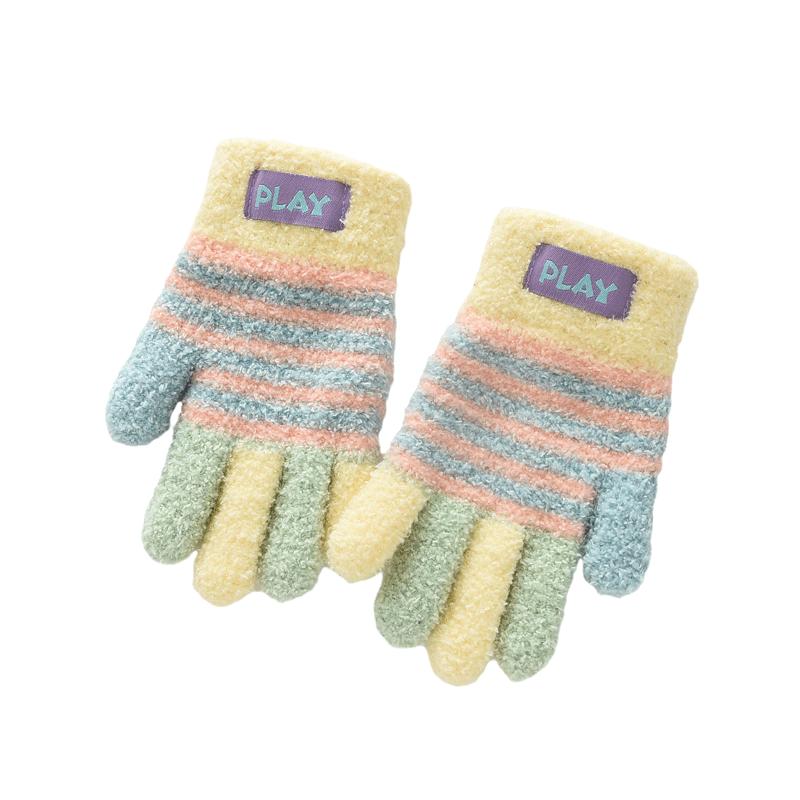 Children's Knitted Warm Full Finger Gloves