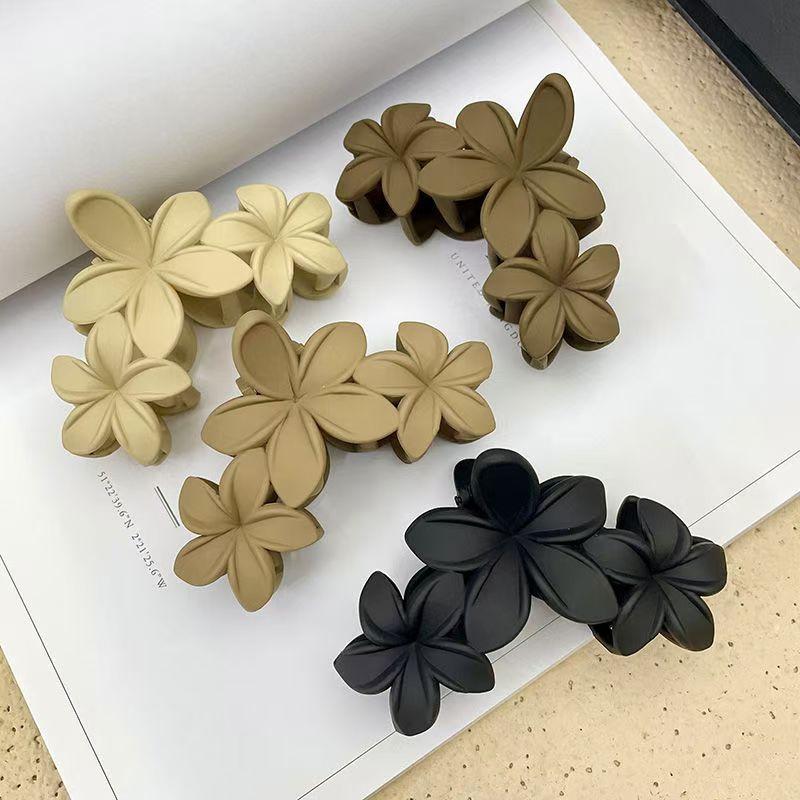 4PCS Flower Hair Clip Female Vintage Temperament Versatile Plate Hair Clip Headdress Frosted Shark Clip Grab Clip Hair Accessori