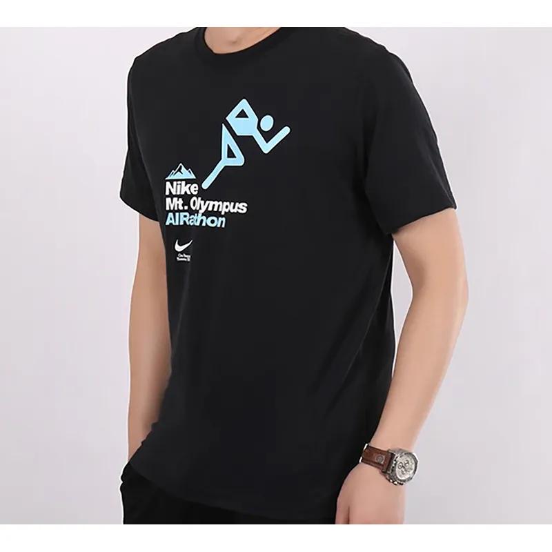 Nike T Shirts Men's Black Crew Neck Moderate Straight Fit (Unisex) T-Shirts CW2854 010