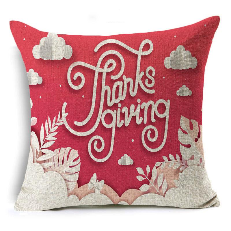 New Thanksgiving Pumpkin Linen Pillow Cover Festive Home Decoration Pillow Cushion Cover
