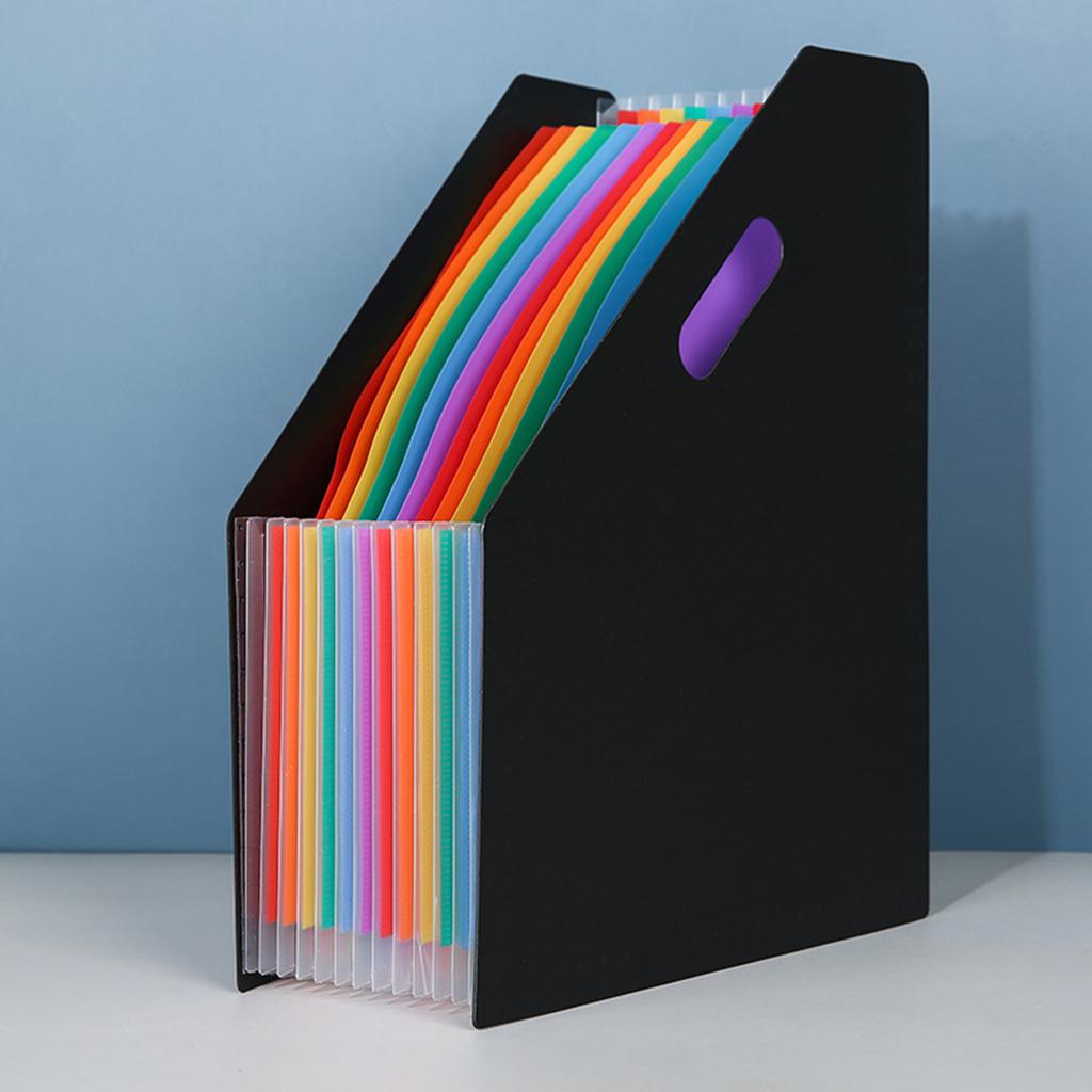 Desktop File Storage Stand 12 Compartments Expandable Document Organiser Slanted Opening Standing File Filing Case