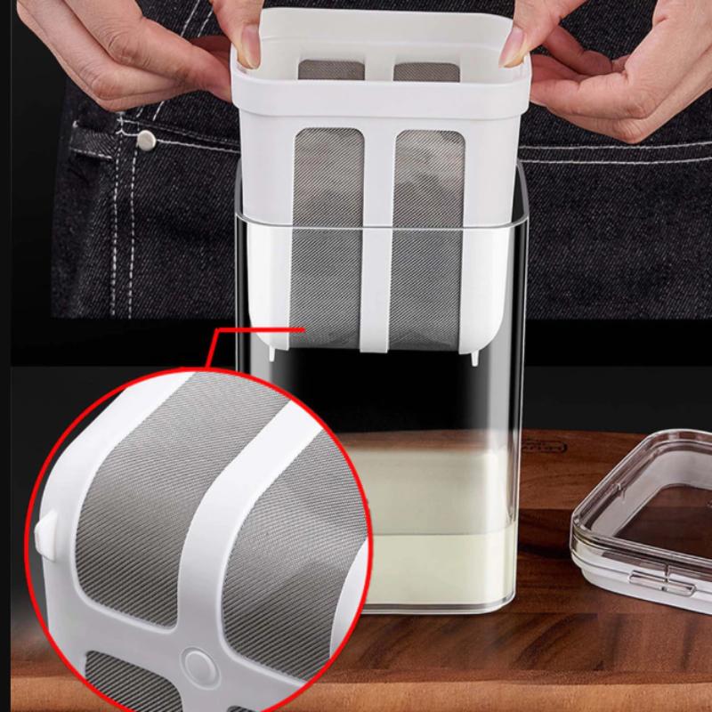 1100Ml Yogurt Filter Strainer Fine Mesh Transparent Box Homemade Screen Cheese Moisture Seperator Maker For Kitchen