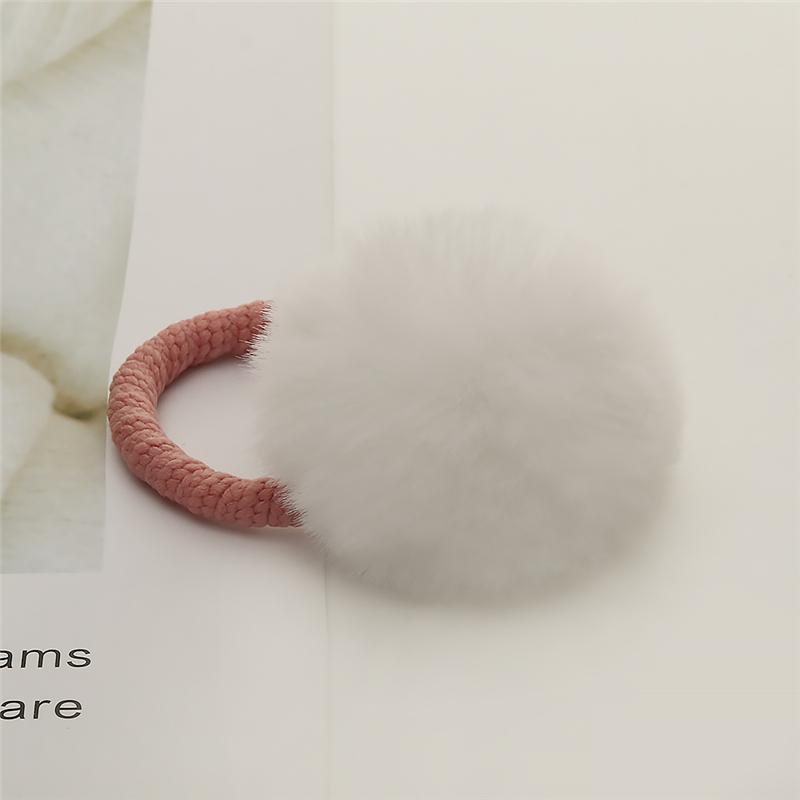 2 Pièces Chouchous à Pompons Mignons Élastiques à Cheveux Pour Enfants Filles Coiffure Élastique Porte-Queue de Cheval Scrunchie Accessoires Cheveux