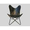 Leather Butterfly Chair, Black Padding Leather Butterfly Chair, Black and Golden Frame, Home Décor Chair, Easy To Assemble BKF Living Room