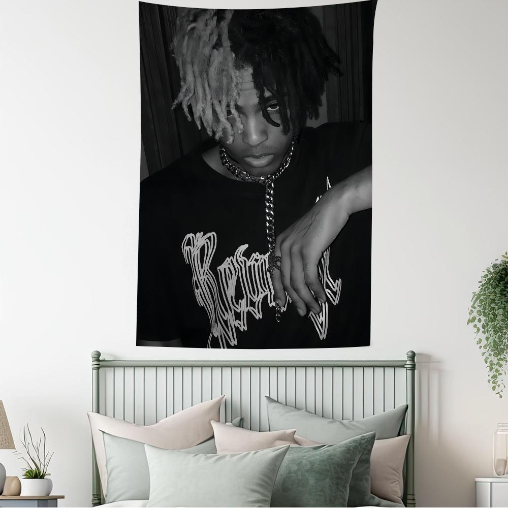 Arazzo Hip Hop XXXTentacion Anime Caratteristiche artista vibes anime funziona come tappeto da parete ideale per decorazione dormitorio appeso a parete