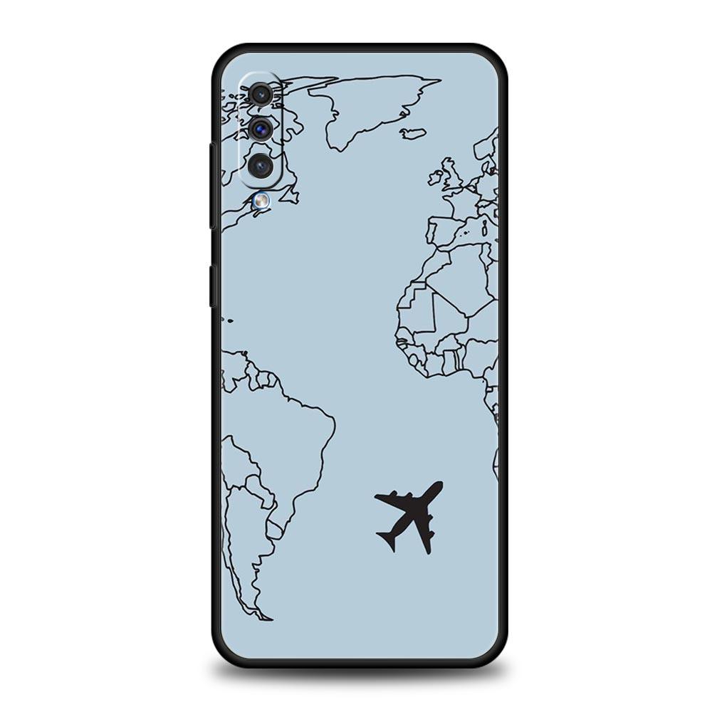 

Чехол для телефона с картой мира и картой мира для Samsung A52 A14 A50 A70 A10 A30 A40 A20S A20E A02S A12 A22 A34 A42 A32 5G A54 A04s Samsung A10s