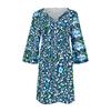 Women's Fashion Casual Round Neck Three-quarter Sleeve Midi Dress