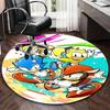 1 Stück Sonic the Hedgehog Anime Cartoon Design Runder Teppich Bürostuhlmatte, Rutschfester Teppich für Heimdekoration, Wohnzimmer, Schlafzimmer, Spielzimmer