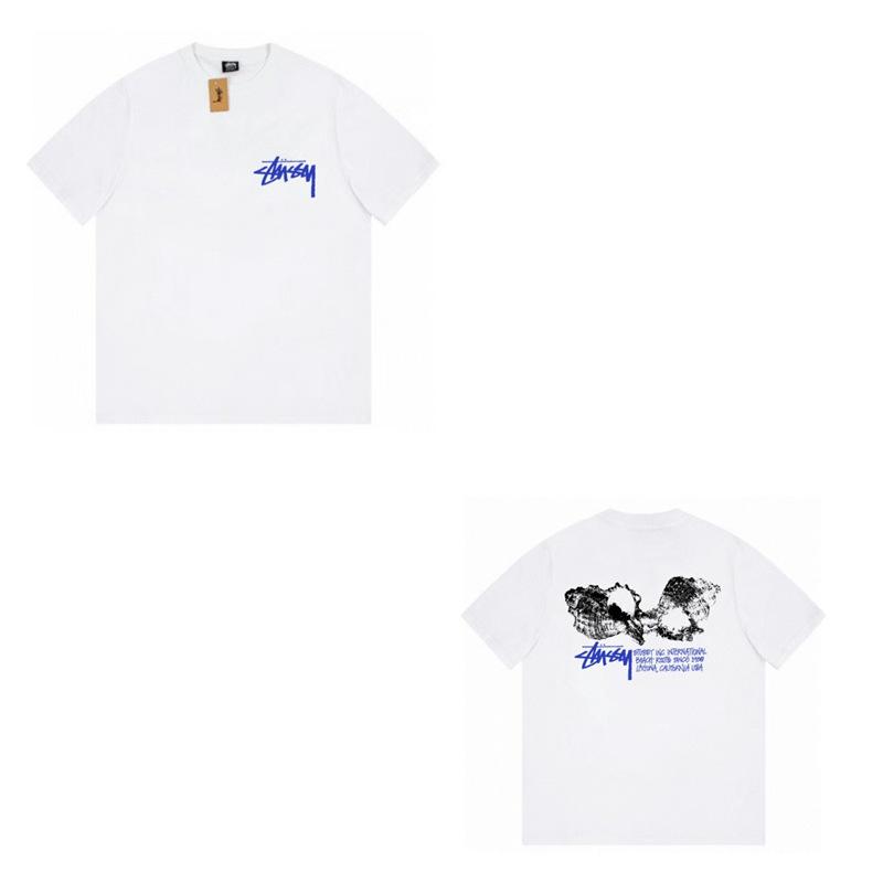 Short-sleeved High-quality Trendy Brand Men's and Women's Loose Cross-border Stu Xi Stu Crew Neck Printed Couple T-shirt with the Same Collection