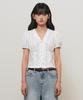 GENERALIDEA V-Neck Lace Puff Blouse [White] / Gf2Lbl529