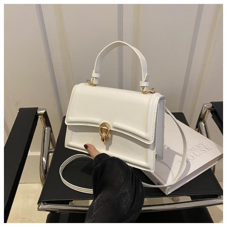 Retro Stylish Pu Mini Square Bag With Lock Closure For Casual Daily Use