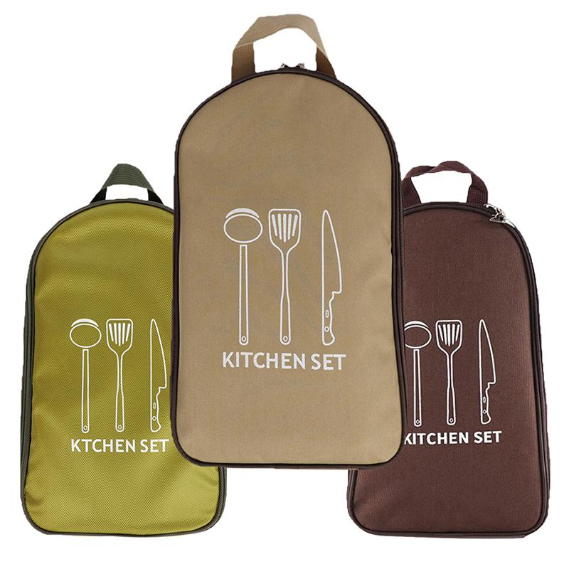 Outdoor Camping Cookware Container Bag Cooking Utensil Organizer Kitchen Ware Storage Bag Portable Travel Bbq Tableware Pouch