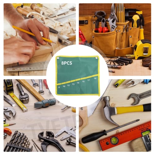 Wrench Storage Bag, Canvas Spanner Wrench Tool Storage Bag, Durable Storage Bag for Wrenches, Wrench Wrap Roll with Pocket, Space-Saving Canvas Spanne