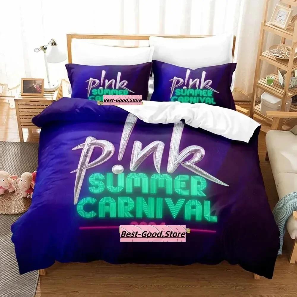 Pink Singer Tour Bedding Set Single Twin Full Queen King Size Bed Set Adult Kid Bedroom Duvetcover Sets Anime Bed Sheet Set