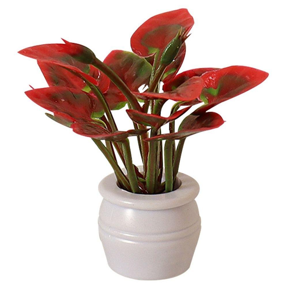 1:12 Vasi di Plastica Simulati 9 Colori Fiore Finito Decorazioni Miniature per Casa delle Bambole