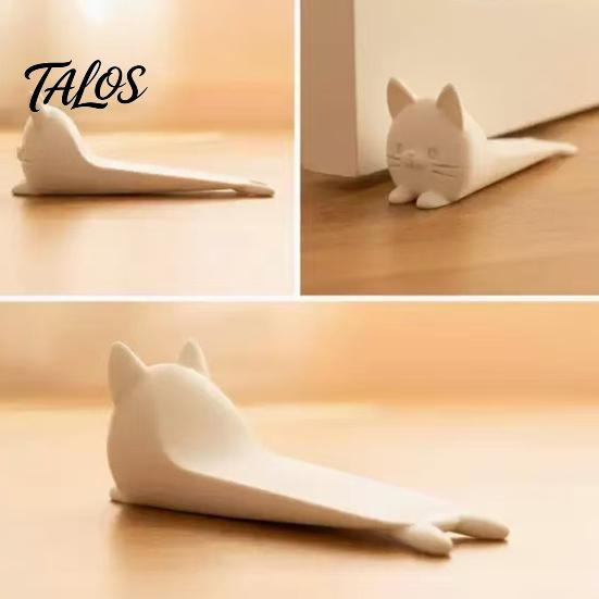 Cat Shaped Doorstop 3D Printed Lying Doorstop, Decorative Kitten Door Stopper Wedge, Floor Anti-slip Carpet for Home Living Room Bedroom