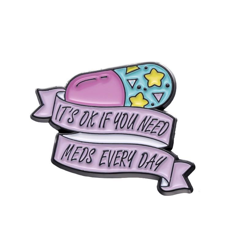 Creative Cartoon Pill Series Metal Brooch Set Whimsical Alphabet Pin Collection For Fashionable Accessory Lovers