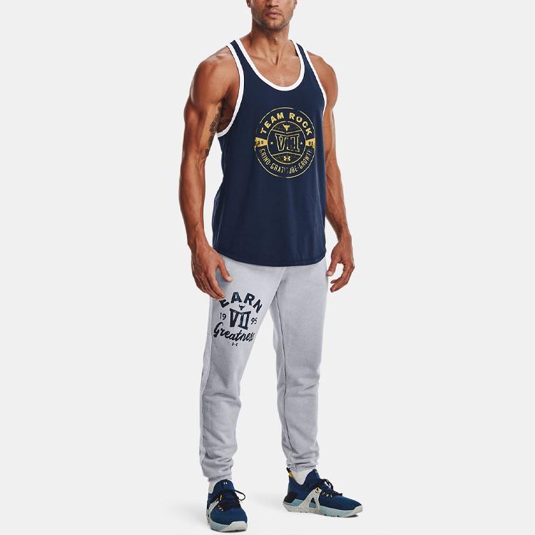 Under Armour Project Rock Blended Loose Fit Tank Top Men Tops Dark-Blue 1370484-408