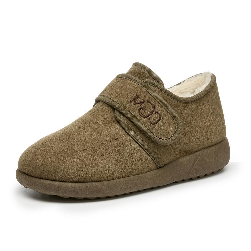 

Осень и зима новая обувь на мягкой подошве, пушистые теплые хлопковые туфли в стиле ретро Майяр Биркенштоки женские 41 is half a size smaller темный кофе