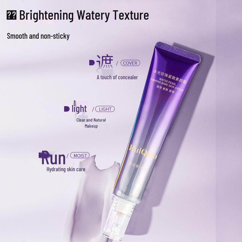 Douyin Style Water-Light Firming Concealer: Pearl-Infused, Long-Lasting, Waterproof, Sweatproof Primer & Foundation.