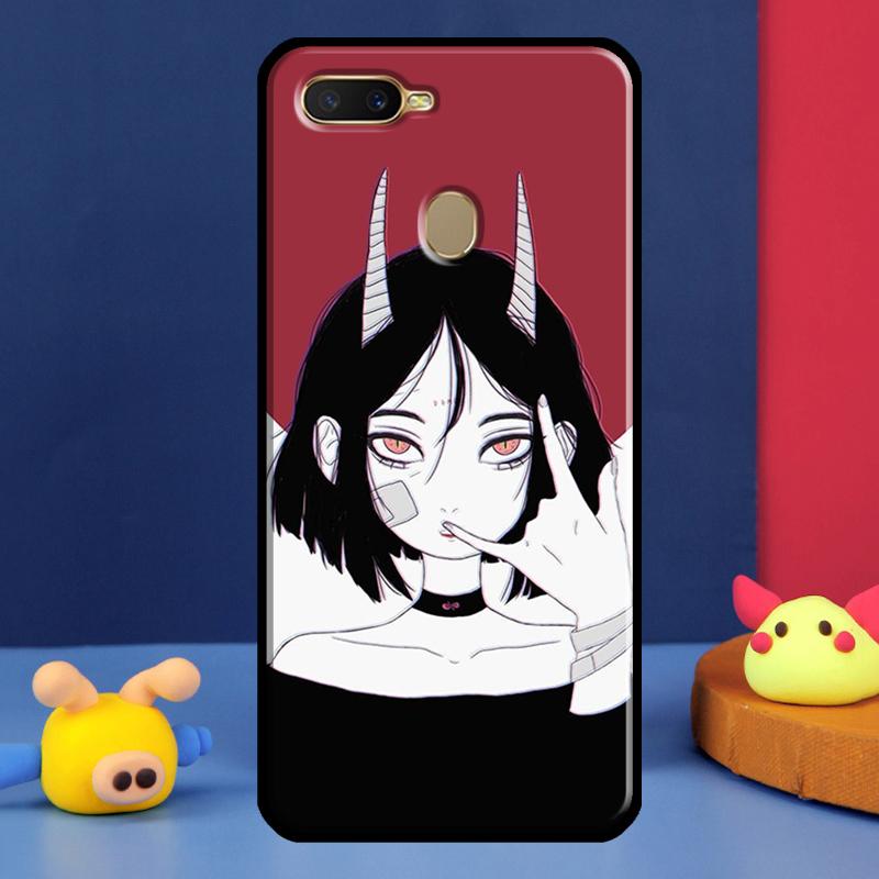 Custodia Devil Girl Donna Per Oppo A16 A76 A96 A58 A78 A98 A5 A9 A91 A15 A17 A77 A52 A72 A74 A94 A54S A57S Cover