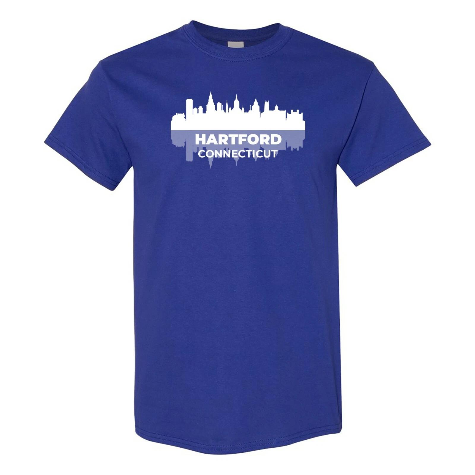 

Hartford Connecticut Skyline - Classic City Sports Team T Shirt - Cobalt S