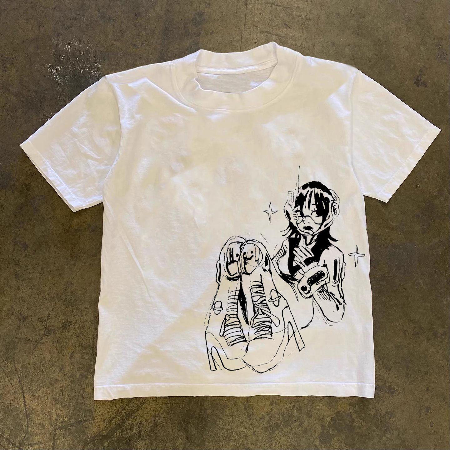 

Japanese Y2k Women s Cropped Grunge Clothing 2000s Tops Emo T Shirt for Women Goth Graphic Tees Y2k Top Female Clothing Harajuku S