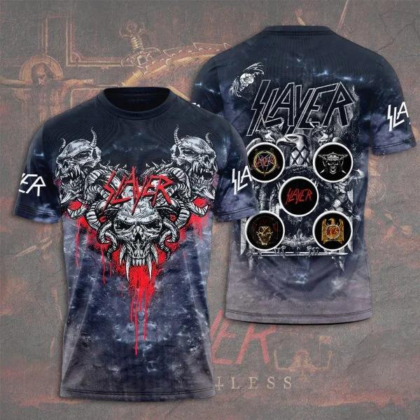 T-shirt alla moda da uomo Rock Band Slayer Stampa 3D T-shirt Uomo Donna Hip Hop Manica Corta Maglietta Oversize Streetwear Top Abbigliamento